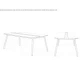 Rectangular garden table made of HPL Bisbee