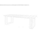 Rectangular garden table made of recycled teak Arganda