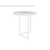 Round coffee table made of powder-coated steel Rossford