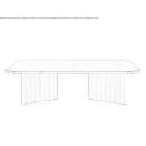Low rectangular coffee table in marble with a steel base Tupambae
