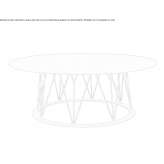 Low round coffee table made of powder-coated steel Bussang