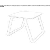 Square aluminum garden table with sled base Rickert