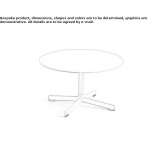Round garden table made of powder-coated steel with a 4-star base Idil
