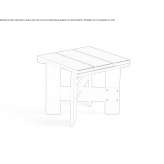 A low, pine garden table Polzeath