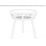 Round high side table made of polyethylene fiber Coracora