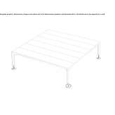 Square aluminum garden table Caldera