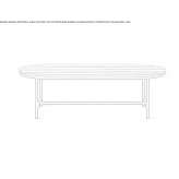 Low oval garden table made of aluminum and wood Comares