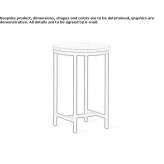 Round high side table made of aluminum and wood Comares