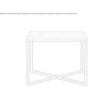 Low square coffee table made of powder-coated aluminum Pescia