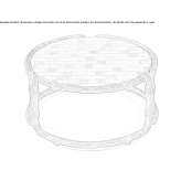 Round coffee table with a marble and cement top Algyo
