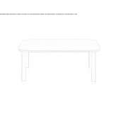 Square garden table made of thermally lacquered aluminum Xalisco