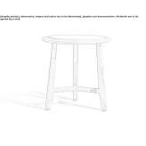 Round, high side table made of teak Koczala