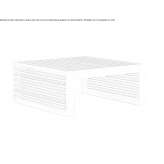 Low square teak coffee table with a sled base Talca