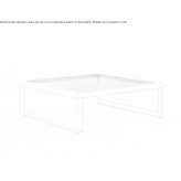 Square coffee table made of aluminum, thermally varnished, with a sled base Piding