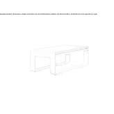 Low rectangular garden table made of thermally lacquered aluminum Pamece
