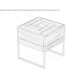Teak garden table with sled base Ruhen