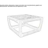 Square teak garden table with a marble top Dalekoye