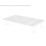 Prostokątny stolik kawowy z aluminium i drewna Pistoia