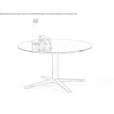 Round coffee table with 4-star base Gugesti