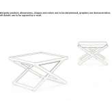 Rectangular wooden coffee table with tray Saara