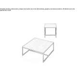 Niski prostokątny aluminiowy stolik ogrodowy Estrees