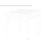 Square coffee table made of powder-coated aluminum Dziuche