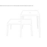 Rectangular aluminum garden table Poptun