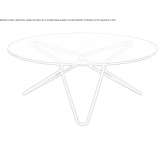 Round, steel garden table with a glass top Jesberg