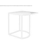 Square coffee table made of powder-coated steel Rossford