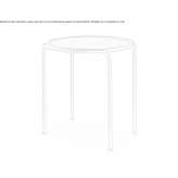 Round coffee table made of painted metal and HPL Tuchin