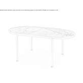 Oval metal coffee table and HPL painted in color Tuchin