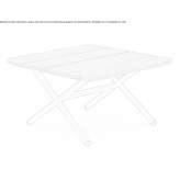 Low coffee table made of iroko and aluminum Gabiano