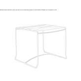 Square, steel garden table Doullens