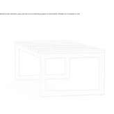 Low rectangular coffee table made of aluminum and wood Ripon