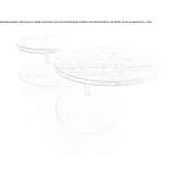 Round coffee table made of marble and larch Borzano