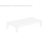 Low rectangular garden table made of teak wood Muldrow