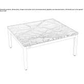 Tall side table in marble and aluminum Oxamarca
