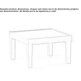 Compactop® E technopolymer low table with tray Vittsjoe