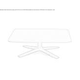 Square garden table with 4-star base Monaca
