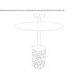 Round garden table made of steel and marble Peggau