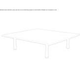 Low square aluminum garden table Volterra