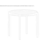 Round garden table made of powder-coated aluminum Gaggenau
