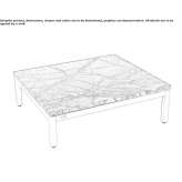 Low garden table made of marble and aluminum Oxamarca