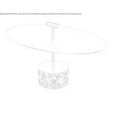 Oval garden table made of steel and marble Peggau
