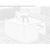 Upholstered fabric and crystal low garden table Guacheta