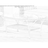 Tall side table made of wood and glass, oval Tricht