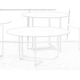 Low round coffee table made of powder-coated steel Egchel
