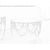 Low round coffee table made of crystal and steel Rositz