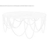 Round side table in glass and steel Rositz