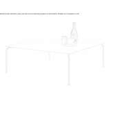 Square garden table made of powder-coated aluminum Cassia